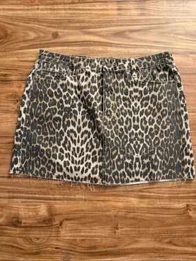 Angel Kiss Leopard Print Mini Skirt in Brown and Black